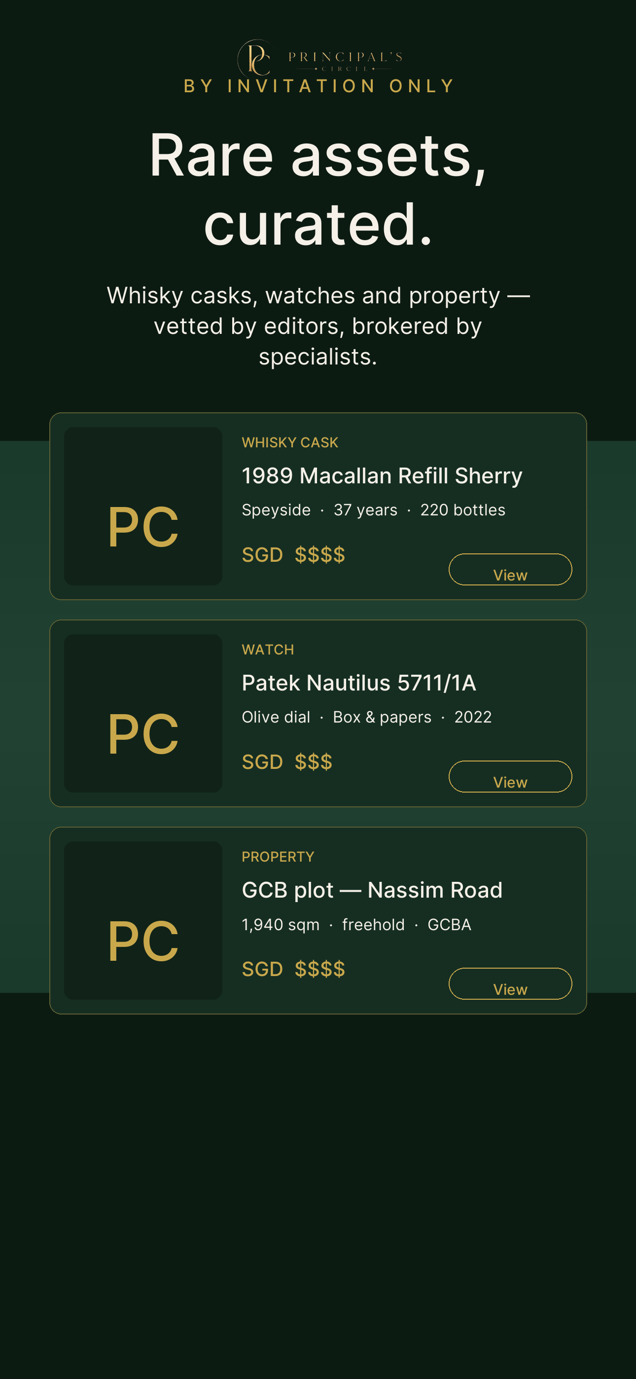 App interface on a device